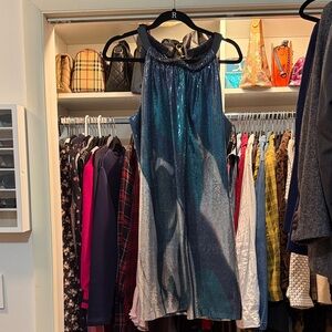 Tahari Shimmering Navy Dress